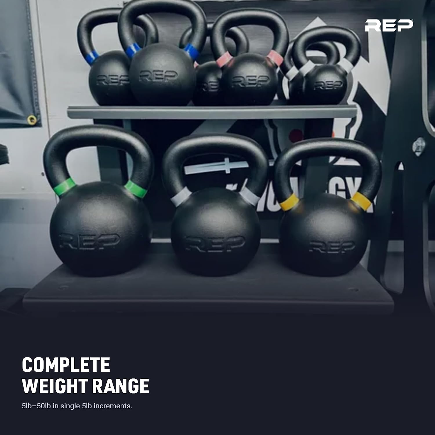 REP Fitness Single Kettlebells Weight Range, Cast Iron, Strength Training, Power Workout Equipment, Home Gym, Free Weights, Dumbbell Alternative, Exercise, Men, Women