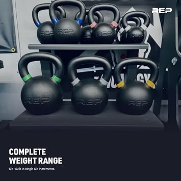 REP Fitness Single Kettlebells Weight Range, Cast Iron, Strength Training, Power Workout Equipment, Home Gym, Free Weights, Dumbbell Alternative, Exercise, Men, Women | Cast Iron, Strength Training, Power Workout Equipment, Home Gym, Free Weights, Dumbbell Alternative, Exercise, Men, Women