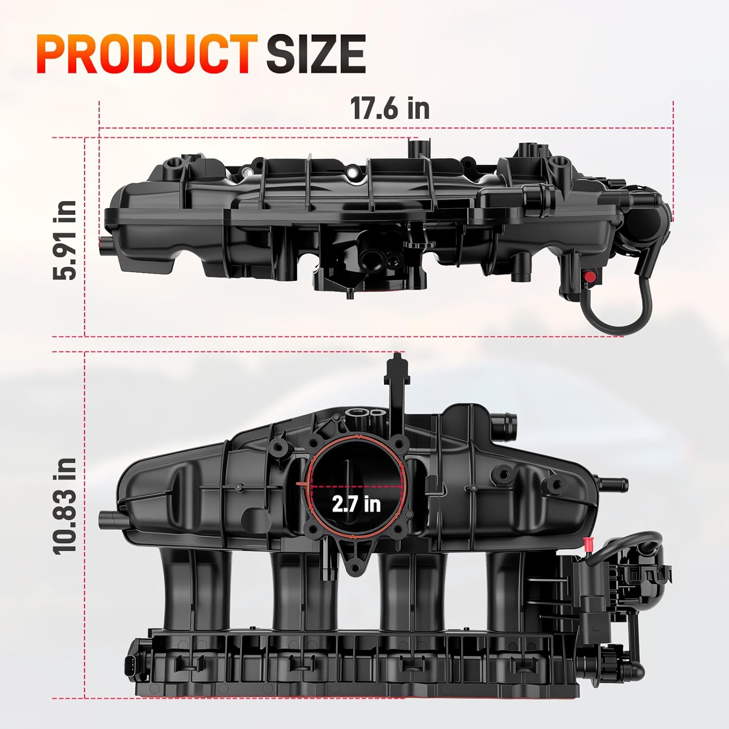 Engine Intake Manifold Assembly with Solenoid Sensor Compatible with 2008-2013 Audi A3 Q3 TT, Compatible with 2009-2017 VW Jetta GTI Golf Passat CC Tiguan, Replaces#06J133201BD 06J133201BH