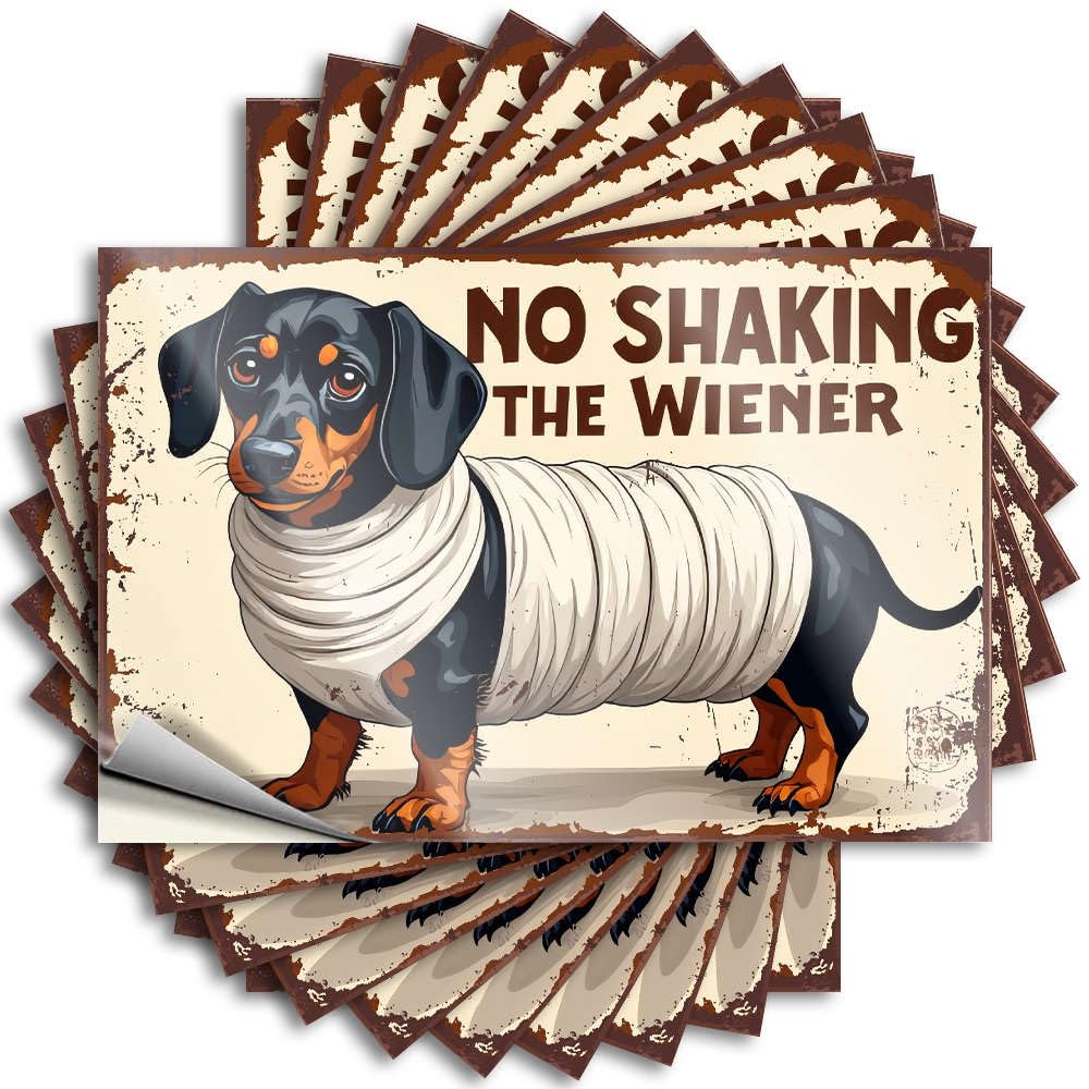 Tattoo - Smiley Face Door No Shaking The Wiener! for Humor At Home Decor(8X12CM)
