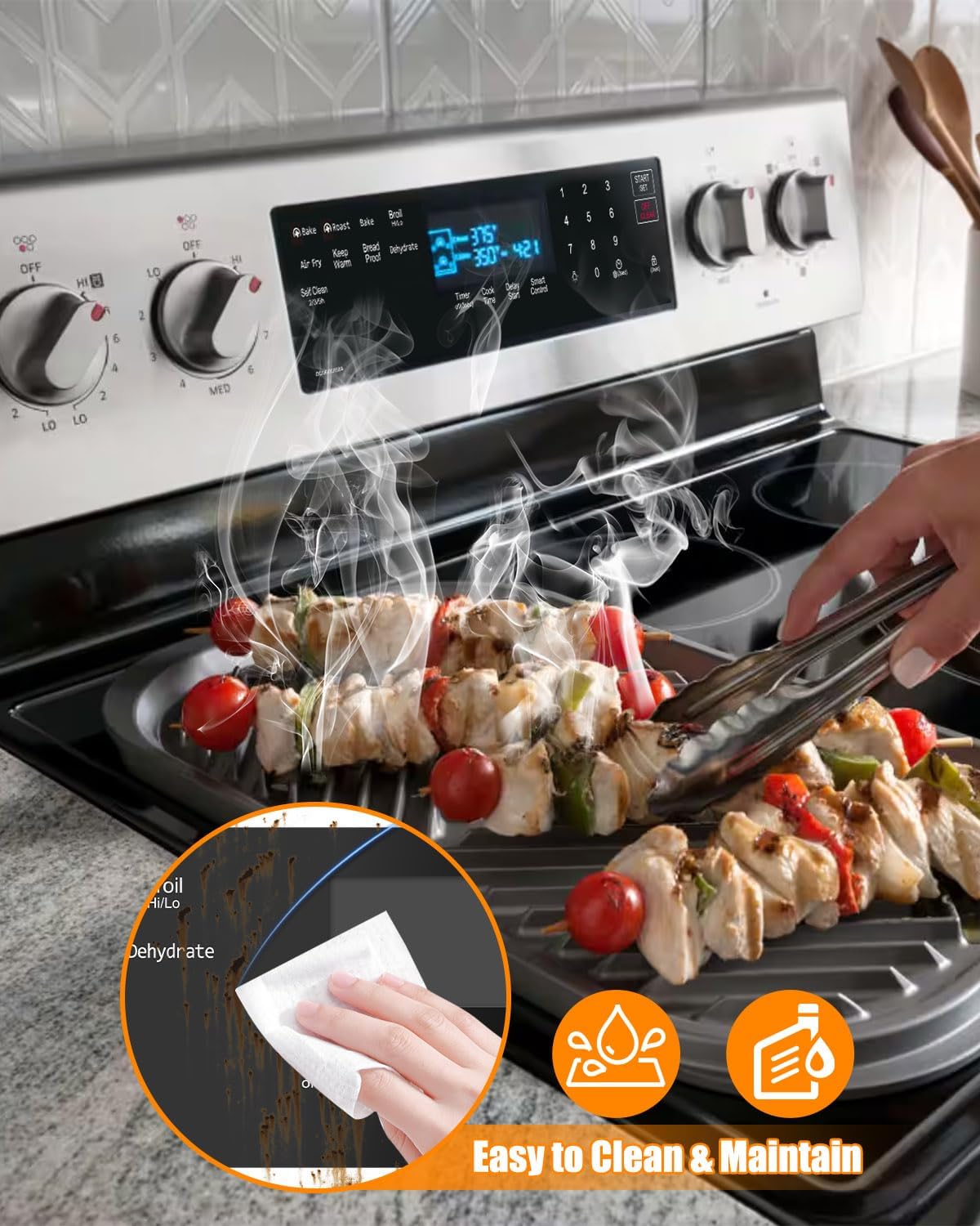 DG96-00850A Range Membrane Switch Touchpad Compatible with Samsung Gas Range, Range Touch Control Panel Replace NX60A6711SS/AA-00, NX60A6711ST/AA-00, NX60A6711SS/AA-01, NX60A6711SS/AA-02, Black