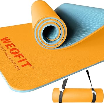 WErFIT Extra Thick Yoga Mat (2X6 Feet) Double-Sided Non Slip, Yoga Mat For Women & Men, Fitness Mats With Carrying Strap, Eco Friendly TPE Yoga Mat, 10mm Pilates And Exercises Mat