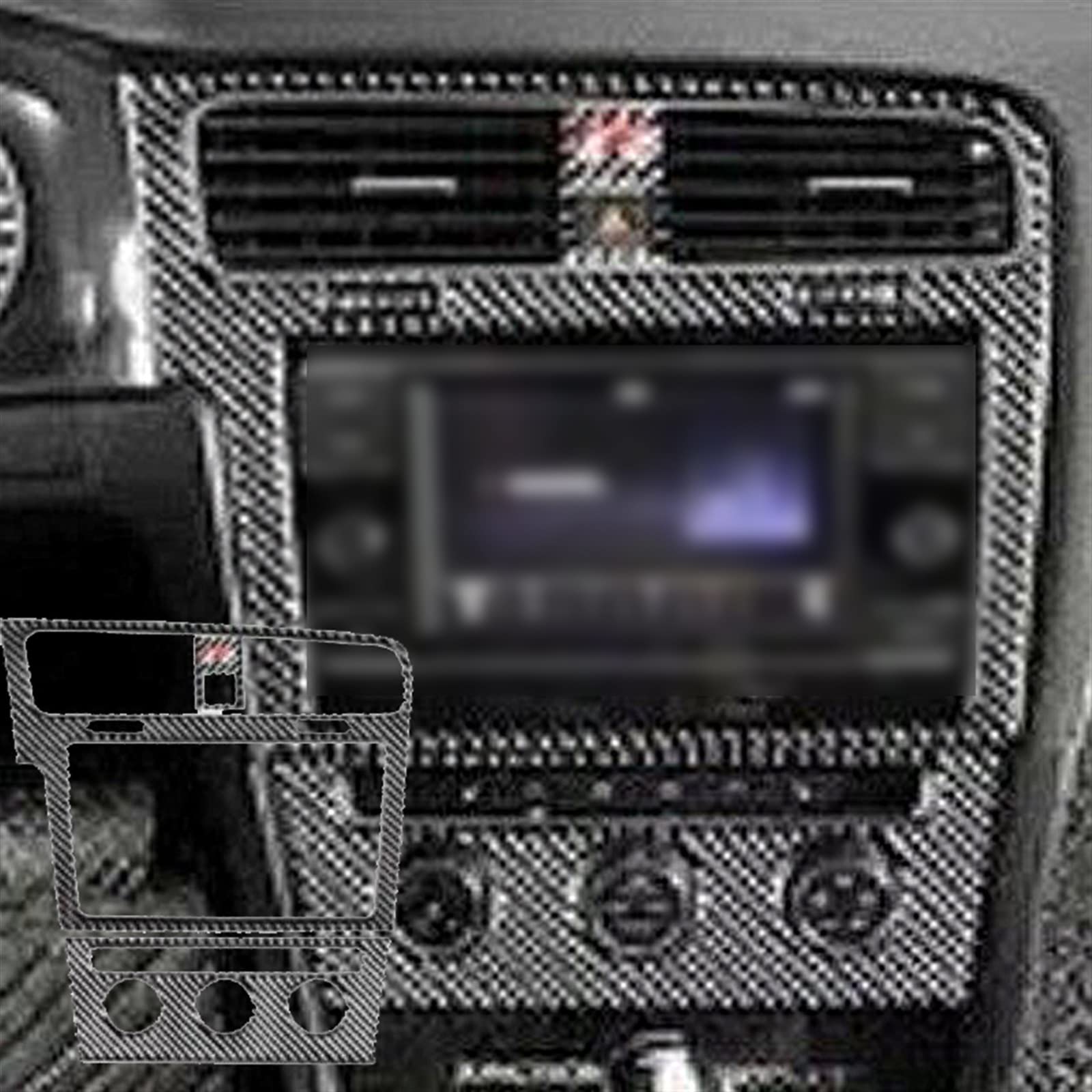 3 Pièces Véritable Fiber De Carbone Voiture GPS Navigation Décor Couverture Garniture pour VW pour Golf MK7 .5 2018-2019