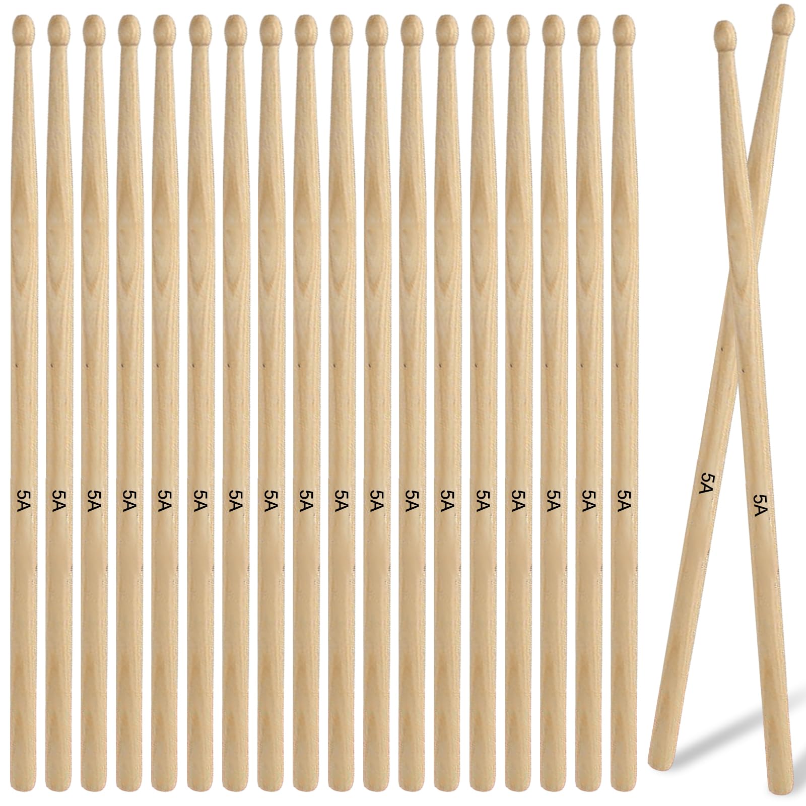 5A 12 paia di bacchette per batteria, acero 5A, antimuffa, classiche bacchette per tamburi con legno, forma ovale, per adulti, bambini e principianti, per jazz tamburo elettronico