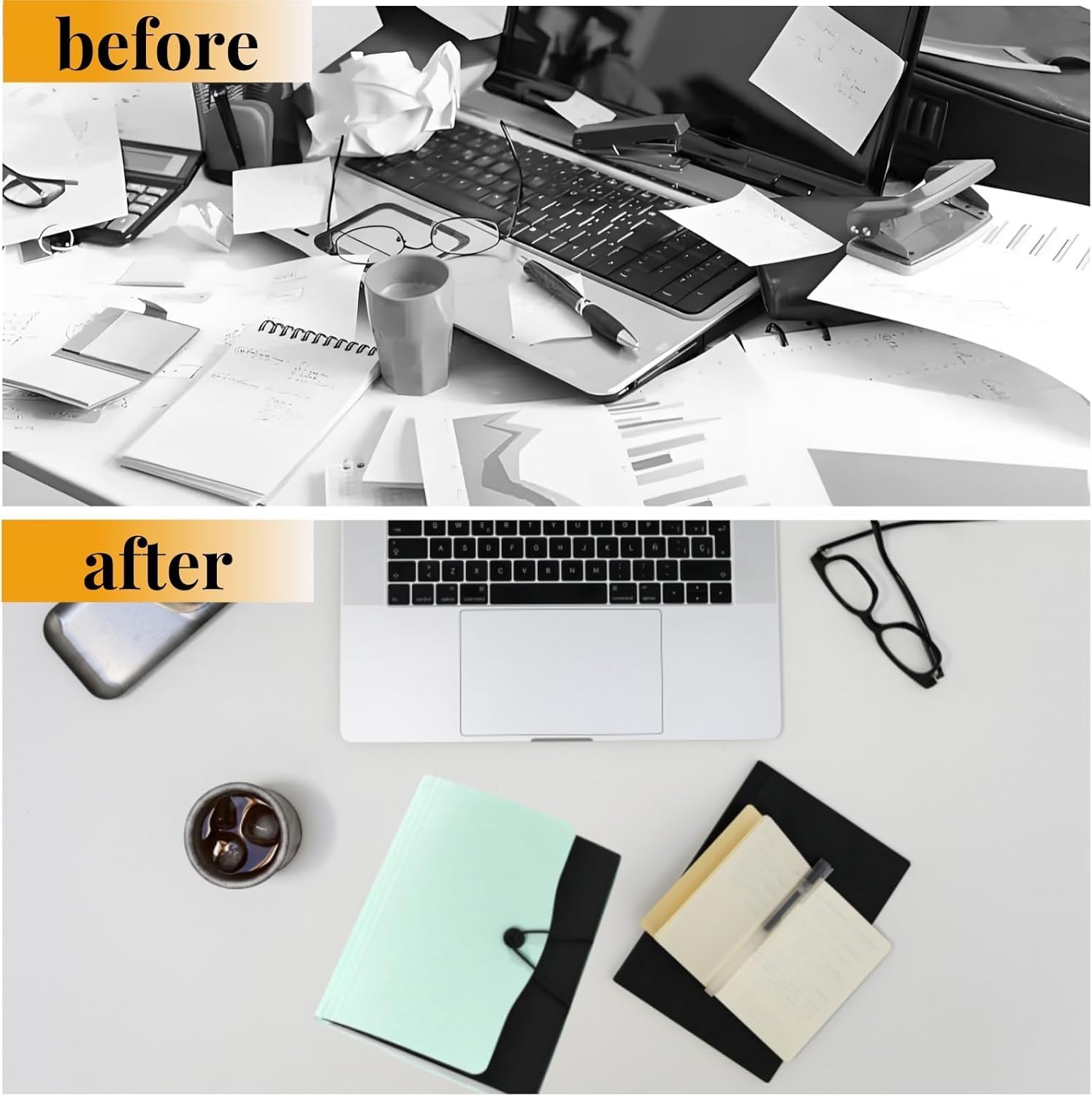 2-in-1 Expanding File Folder with Clipboard for Dual, Expanding Files Folder Document Letter A4 Size File Organizer with Handle and 13 Pockets for Important Papers/Letters (Light Green)
