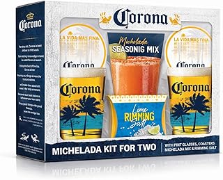 Corona Beer Michelada Kit for 2 W/Glasses, Receipe Book