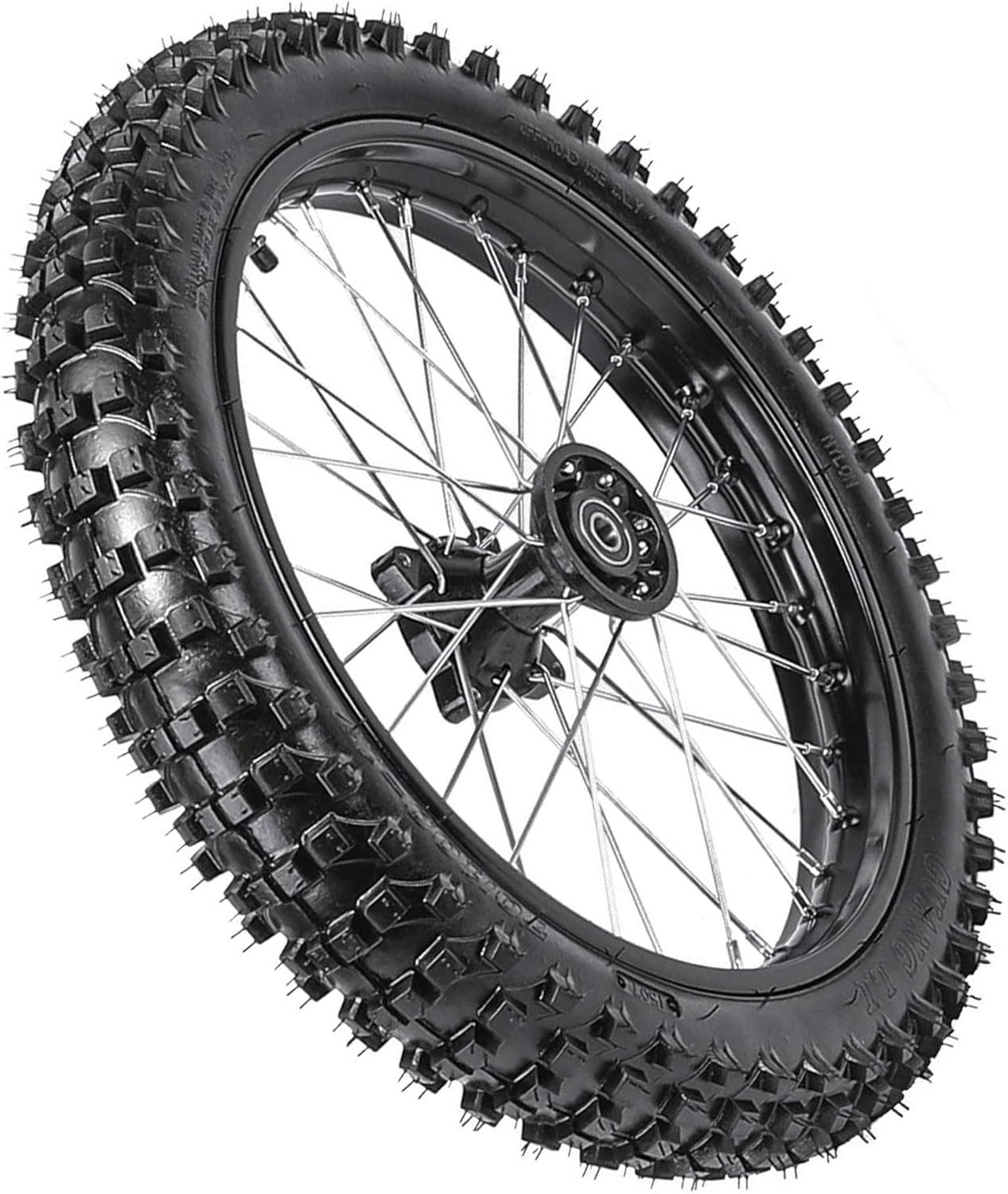 70/100-17 Dirt Bike Front Wheel Assembly – 2.75-17 Tube, 17" Knobby Tire with 1.6x17 Rim & 15mm Bearing – Fits 110cc 125cc 140cc 150cc Pit Bikes Off-Road Motorcycle,15mm bearing