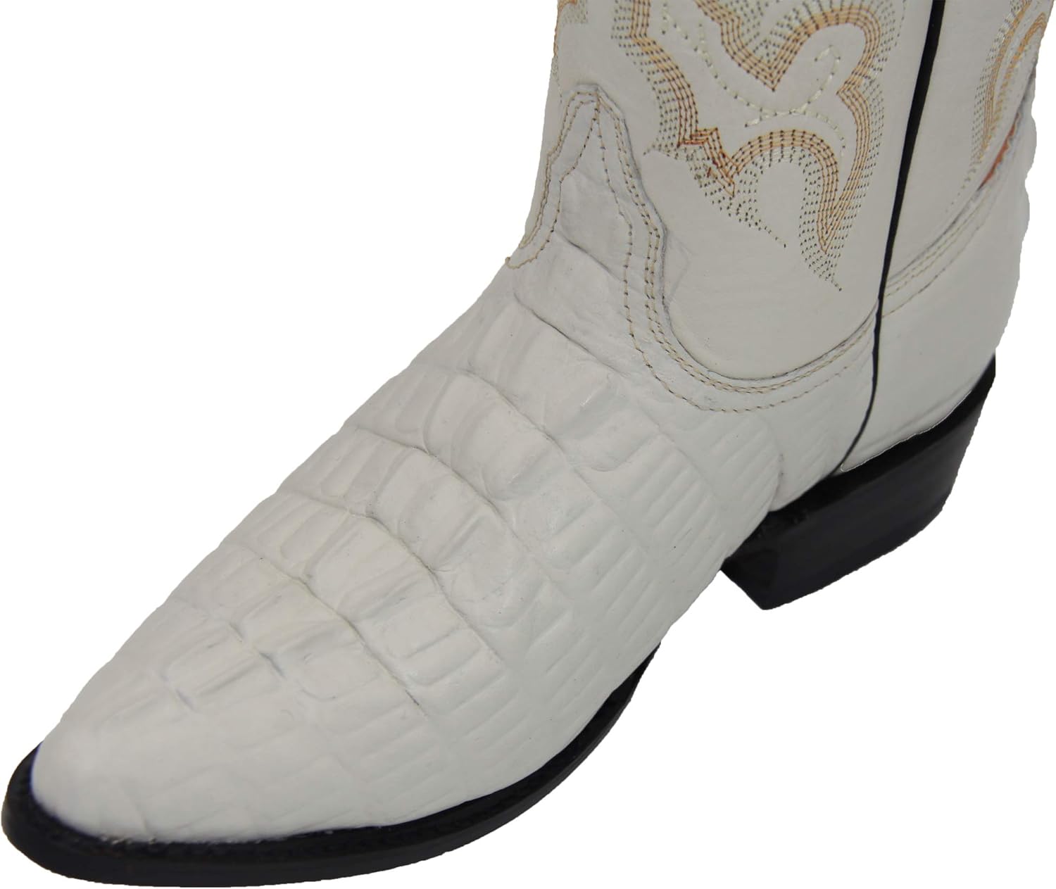 Western Shops Mens Leather Crocodile Alligator Design Cowboy Western Boots with Free Belt - Image 3