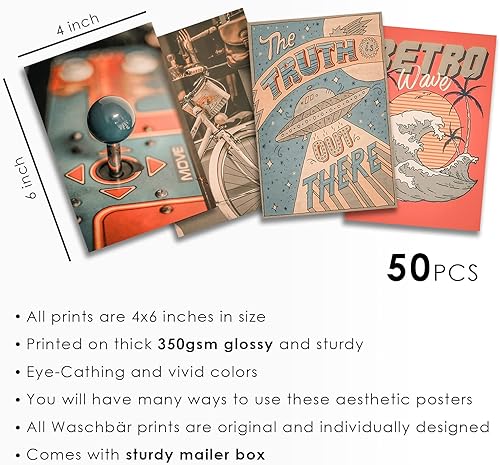 Miniatura 2 de Waschbär Kit de collage de pared retro, cuadros estéticos, pósteres retro de 4 x 6 pulgadas, estilo retro de los años 90, foto estética VSCO para