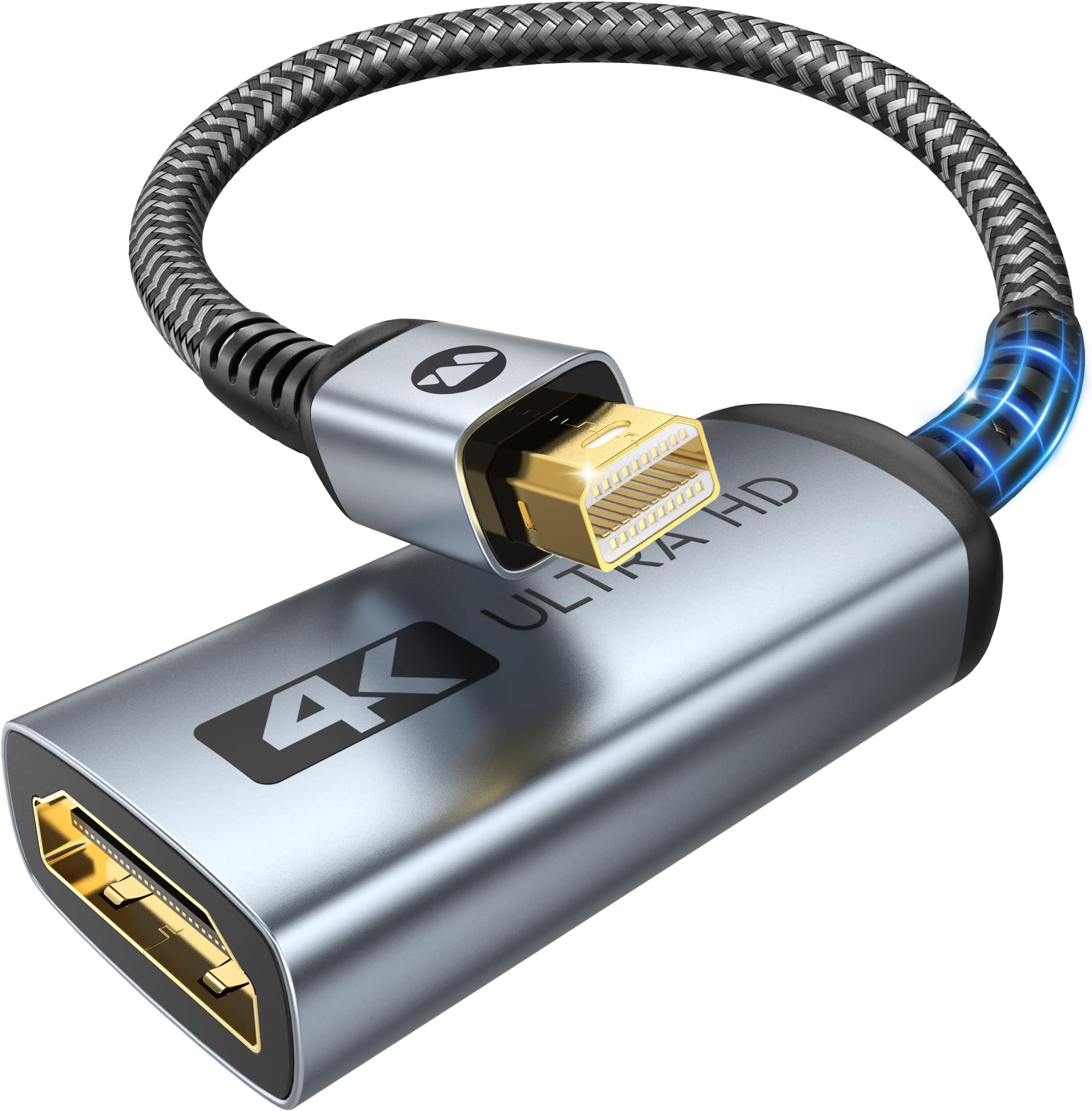Mini DisplayPort to HDMI Adapter 4K, | High Speed, 2K 60Hz, 1080P 120Hz | Thunderbolt to HDMI Adapter, Compatible with MacBook Air/Pro, iMac, Surface Pro, Monitor/Projector/TV