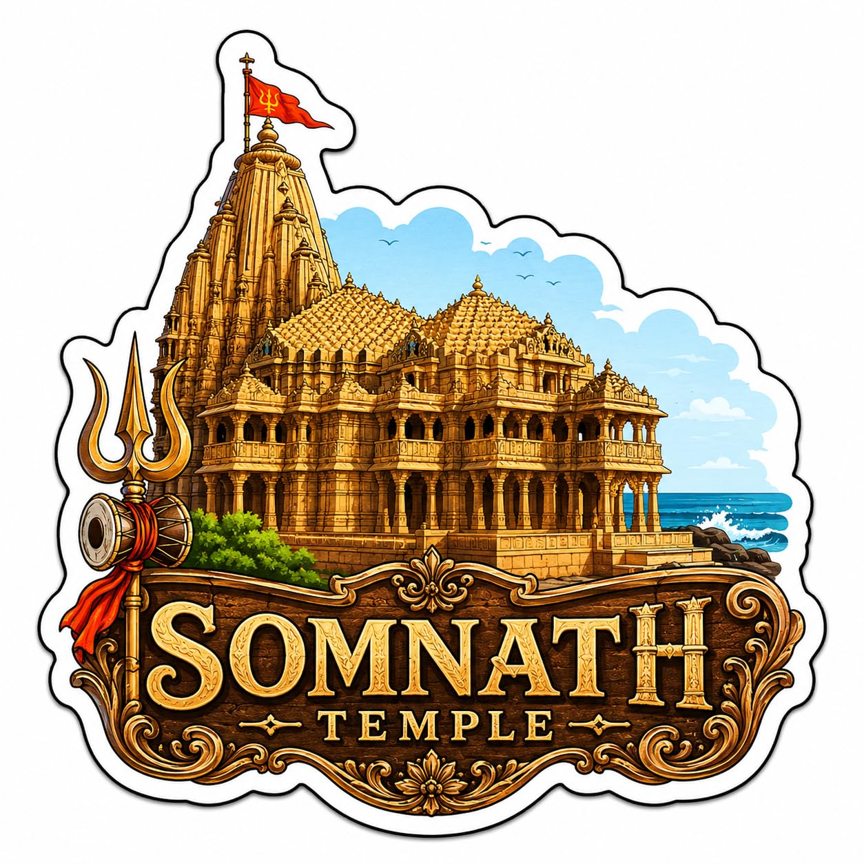 Kedarnath Fridge Magnet - Wooden Souvenir -3