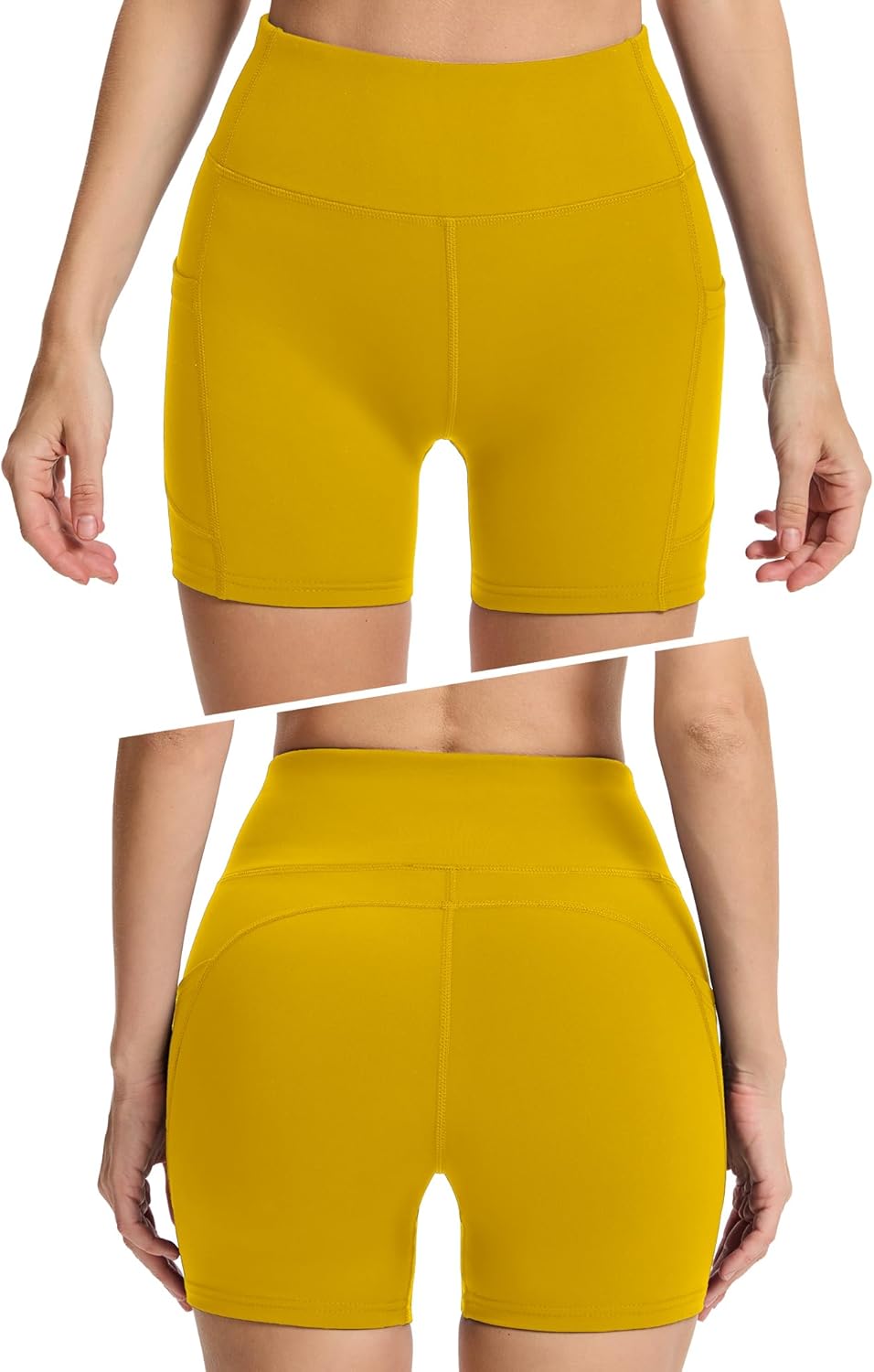 Workout Yoga Biker Shorts for Women with Pockets,Soft High Waisted Tummy Control Running Gym Shorts - Image 2