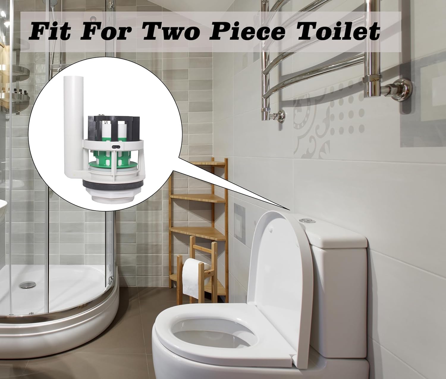 Toilet Flush Valve for 3 Inch Flush Hole Two Piece Toilet Flusher Replacement Kit Toilet Replacement Parts Fit for TOTO Toilet Tank Parts