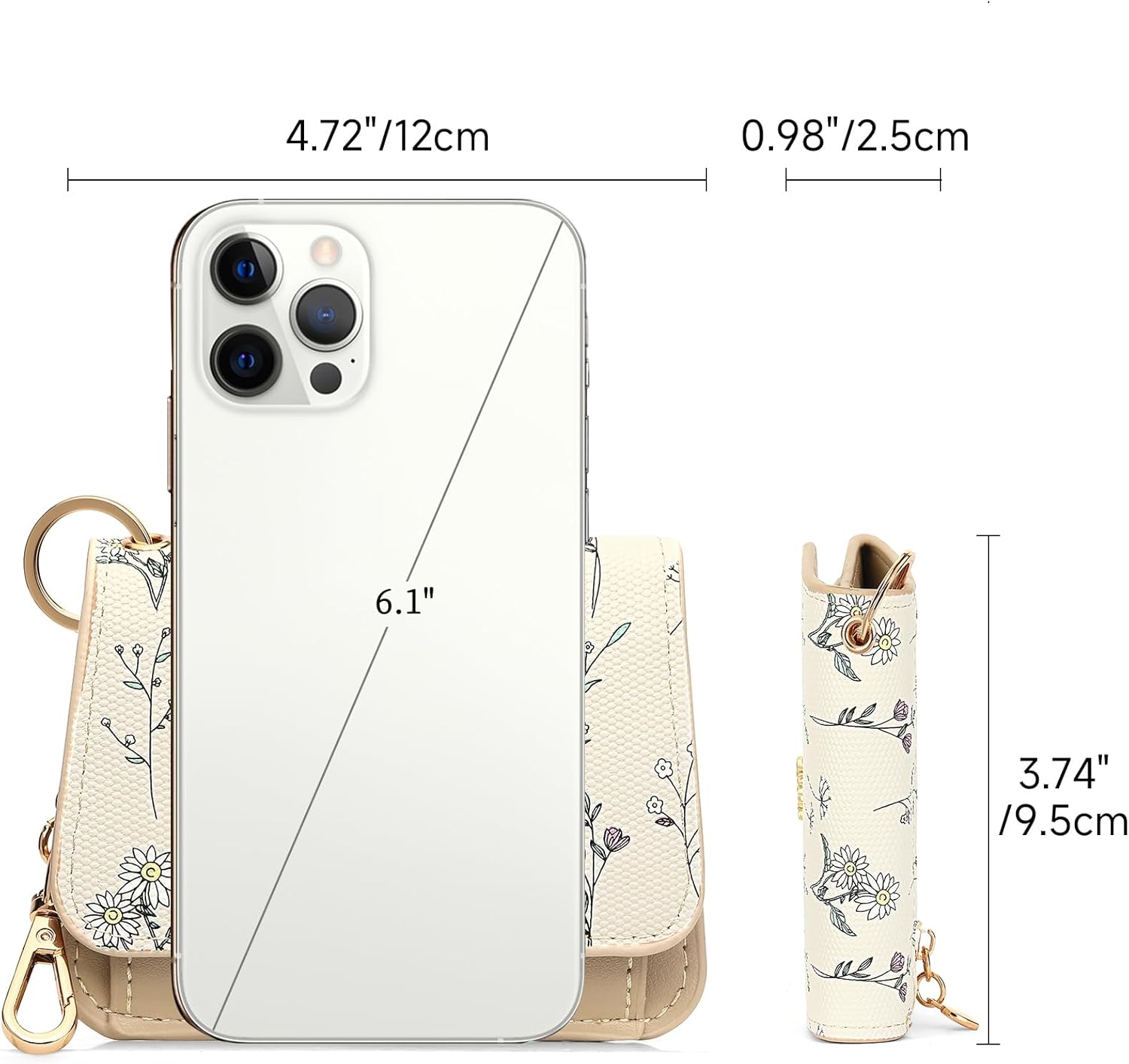 GAEKEAO Small Wallet for Women RFID Blocking Slim Keychian Wallet Floral Vegan Leather Card Holder with Zip Pocket ID Window - Image 3