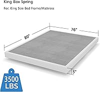 Vista 3 de Somier de metal de perfil bajo de 5 pulgadas para cama King, estructura resistente, base de colchón, sin ruido, antideslizante, fácil montaje