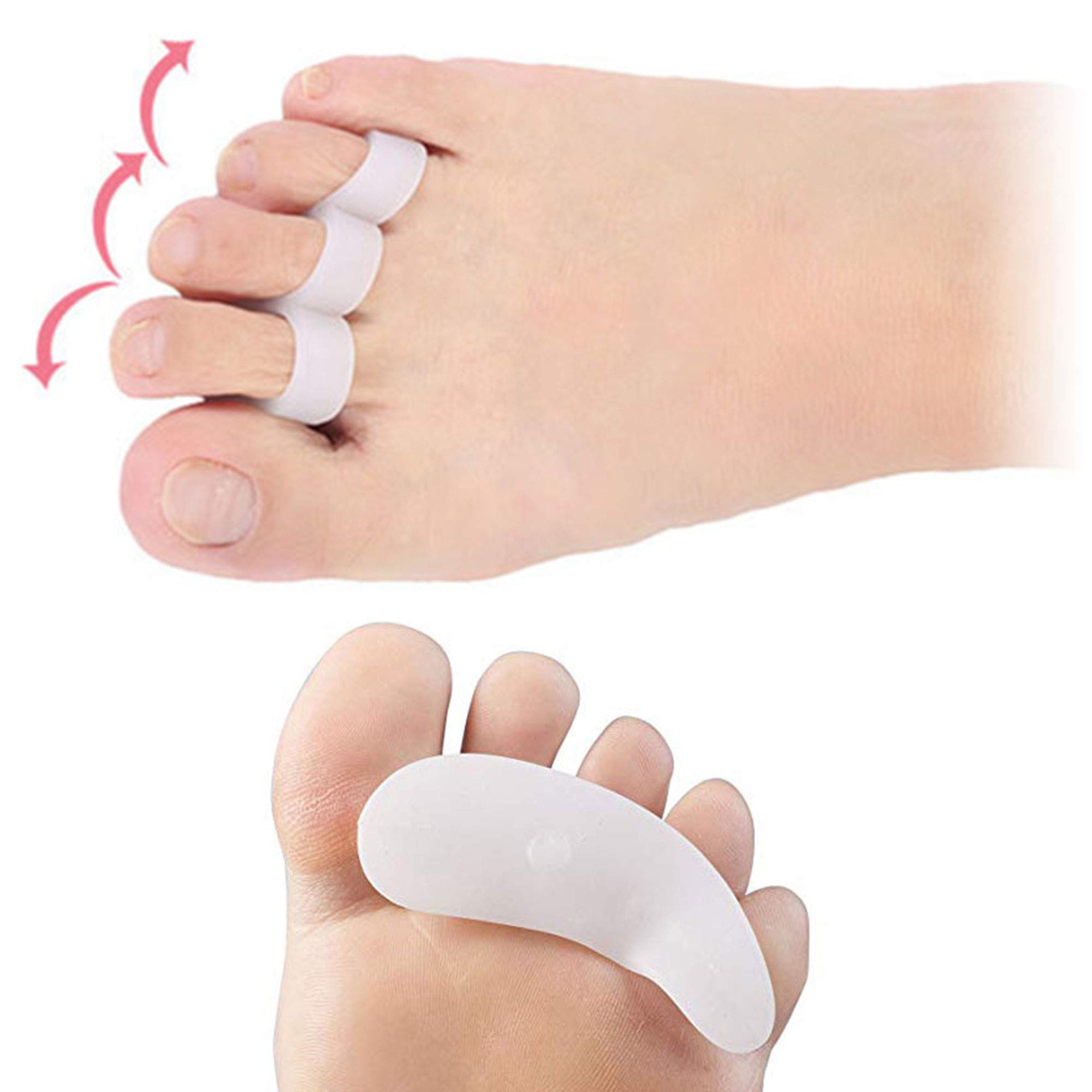 Pedimend Zehenspreizer für überlappende Zehen, Zehenstütze für Hammerzehen, Gel-Hammerzehen, 3 Paar