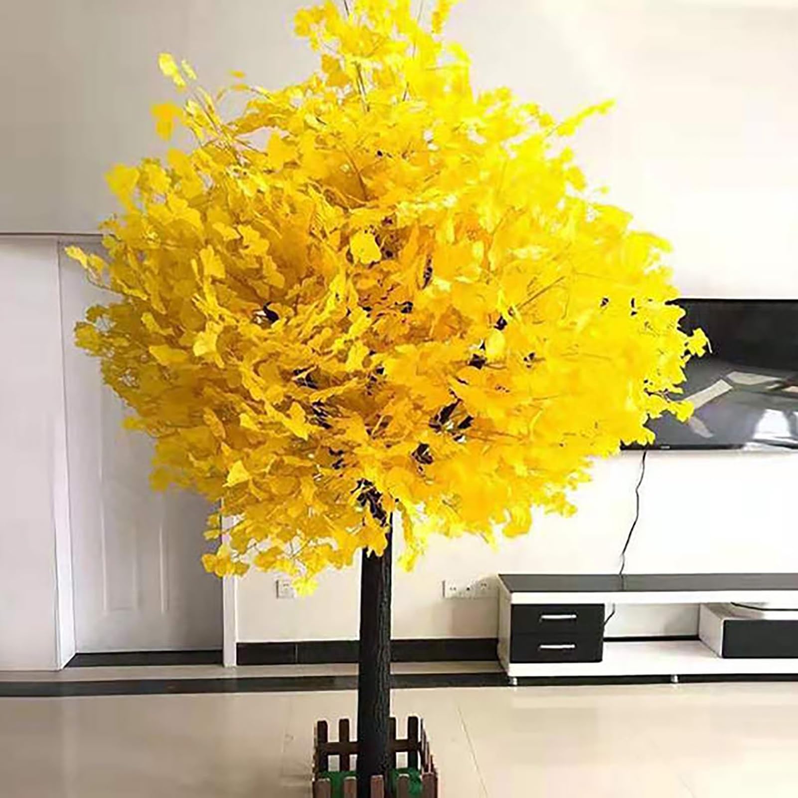 Artificial Ginkgo Tree,Large Fake Ginkgo Tree,Simulation Ginkgos Wishing Trees Simulation Trees Artificial Plant(A,4m)