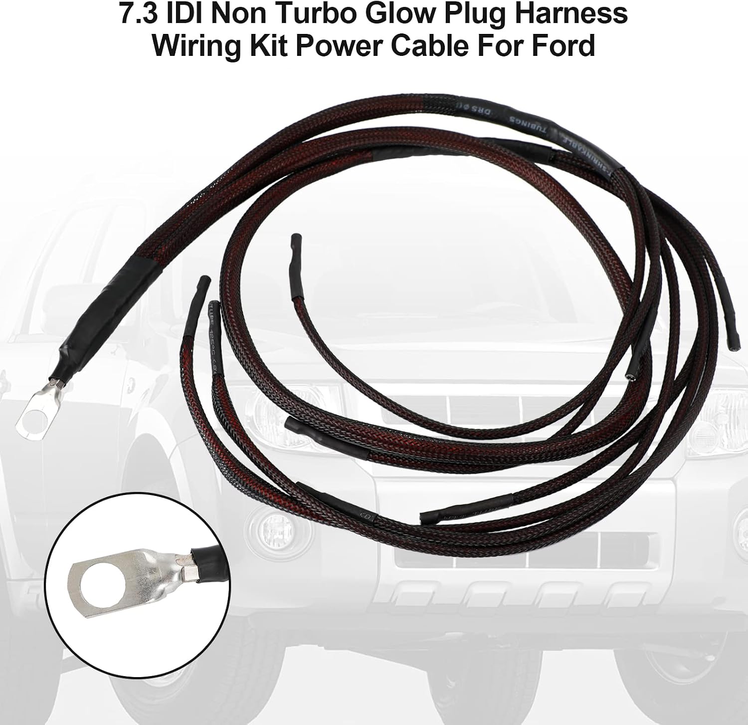 Areyourshop 7.3 IDI Non Turbo Glow Plug Harness Wiring Kit Power Cable for Ford 1988-1994 F-250 F350 E-250 E-350, F-450 Super Duty, F-550 Super Duty