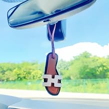 Simulated Little Slippers Car Decor Rear View Mirror Accessories, Cute Car Accessories for Women/Men, Car Interior Stuff Car Hanging Ornament and Bag Charms, Leather White