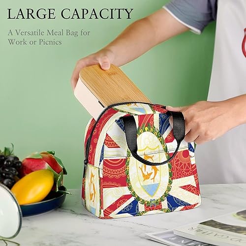 Miniatura 8 de Anguilla Paisley Flag Lunch Box for Women Men Insulated Lunch Bag Reusable Lunch Tote Bag Lunch Container