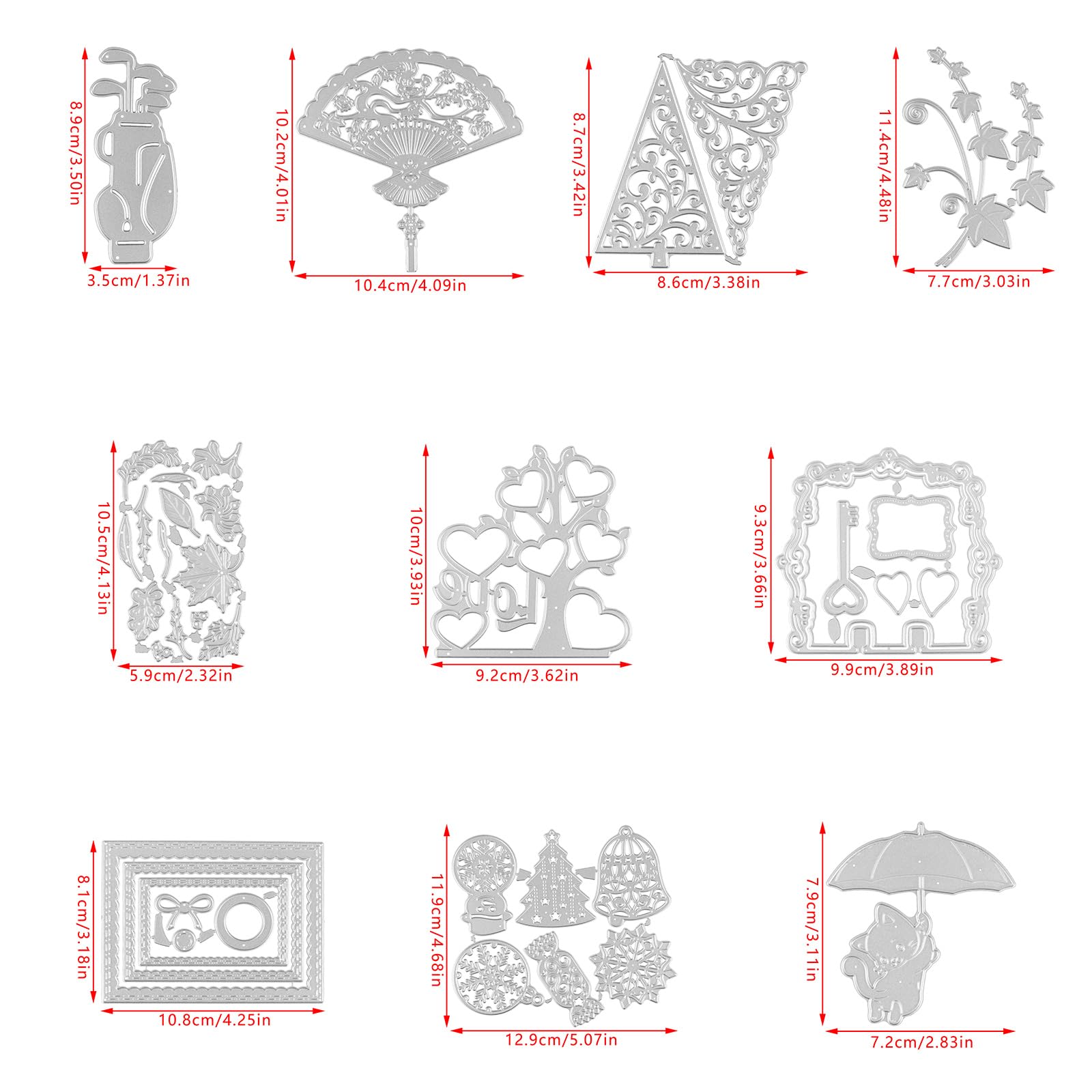 Troqueles decorativos de papel para hacer tarjetas, álbumes de recortes, plantillas de grabado en relieve, plantillas de corte de metal, troqueles de acero al carbono, moldes para manualidades