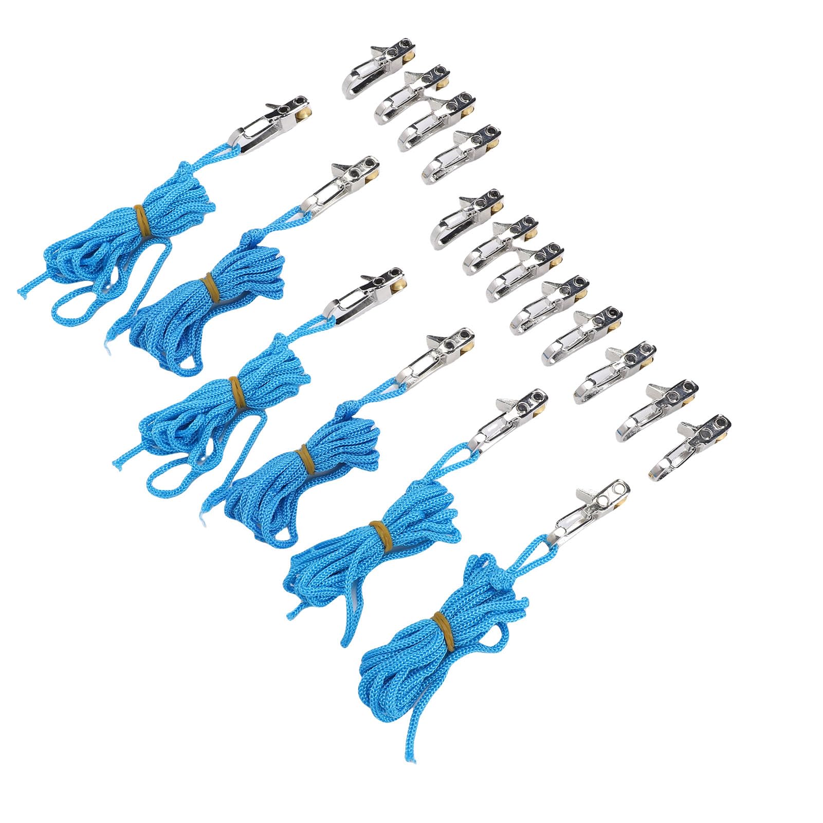 Fafeicy Juego de Tensores de Cuerda con Rodillo de Cuerda de 18 Piezas con Rodillos de Latón para Herramienta de Cincha de de 3 Mm y 4 Mm para Lonas de Navegación para Acampar y Ajuste de Línea de