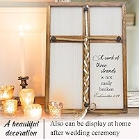 Vista 6 de Letrero de unidad de boda con cordón de tres hebras, 16 x 22 pulgadas, cuerda trenzada cruzada para ceremonia de boda, regalo para parejas