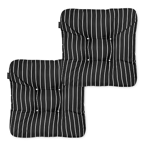 Classic Accessories Outdoor Chair Cushion, 2 Pack, Black Ink, Stripe,