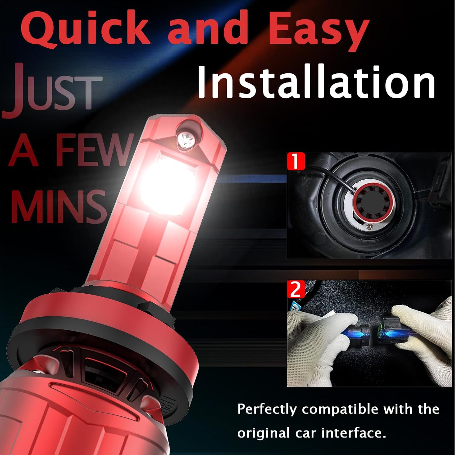 H11 H9 Bulbs for Toyota Tacoma 2016-2021 2022 2023, 600% Brighter 6500K Cool White H16 Fog Lights Plug and Play, Pack of 4