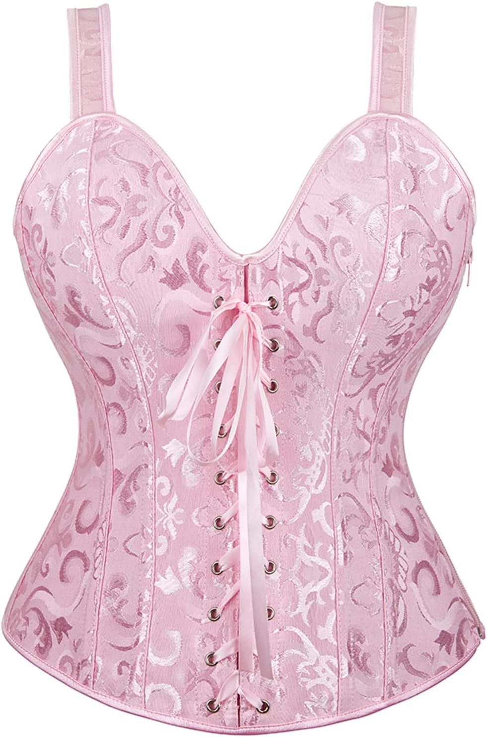 ZhitunemiWomen Sexy Strap Lace up Corsets and Bustiers Top Overbust Shaper