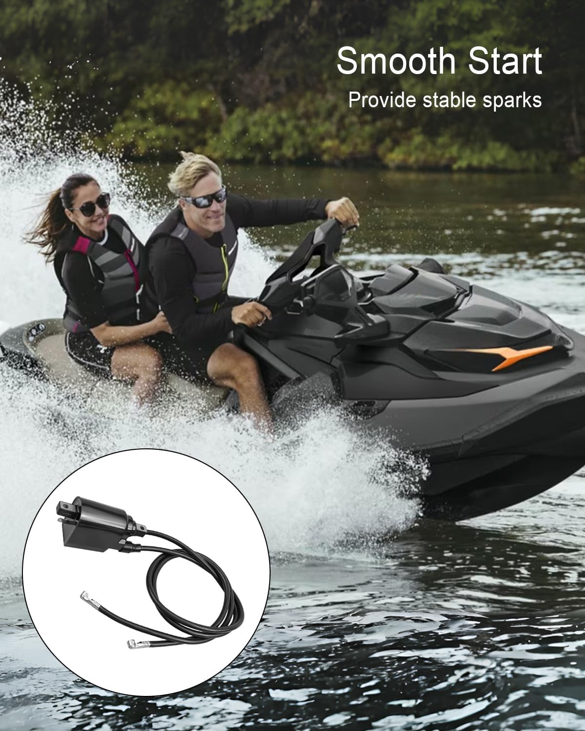 Ignition Coil Fit for Sea-Doo JetSki GTI GTS GTX HX SP LT SPX XP Explorer Challenger Speedster SK Sportster Sportster LT Sportster 1800 1992-2002 Replace 278000202 278000586