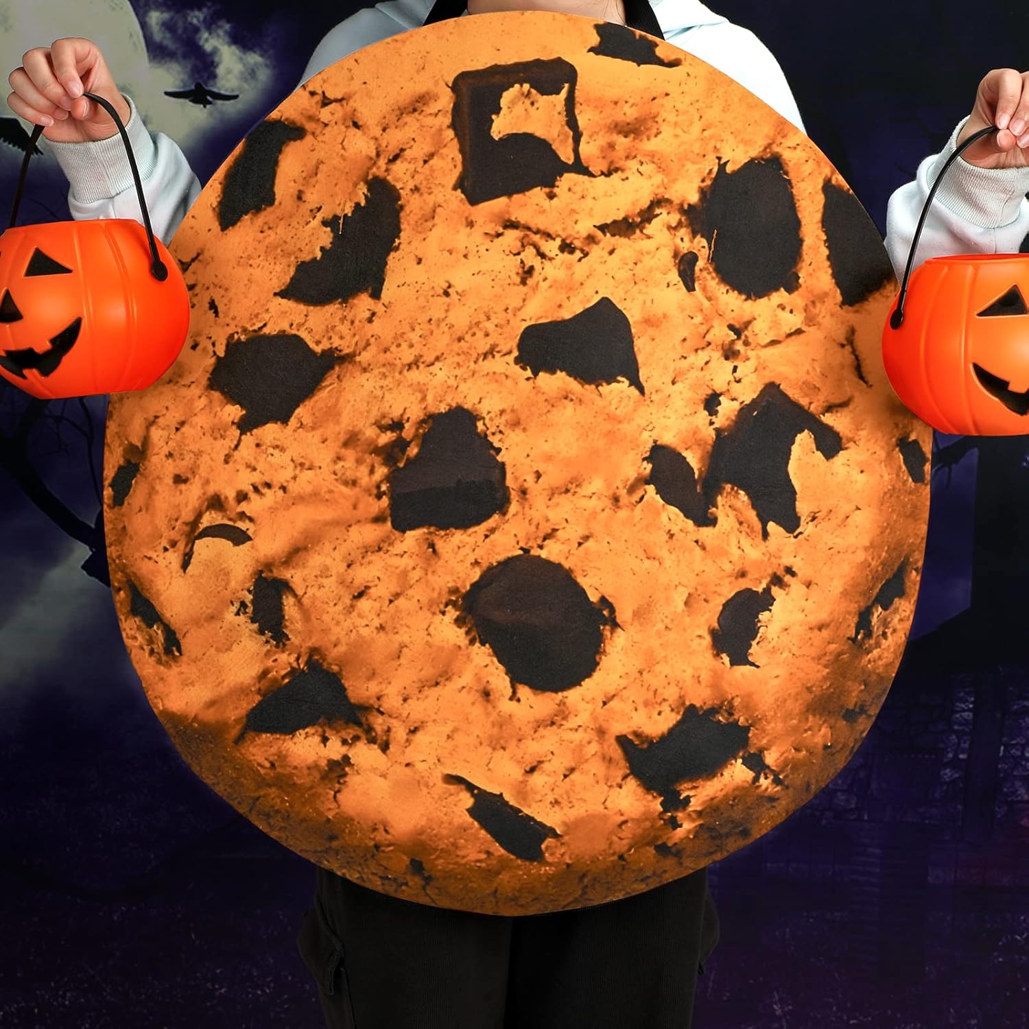 Xtinmee Unisex Cookie Costume Accessory Kit Chocolate Chip Cookie Food Costume for Adults Women Men Halloween Cosplay Party, One Size - Image 3