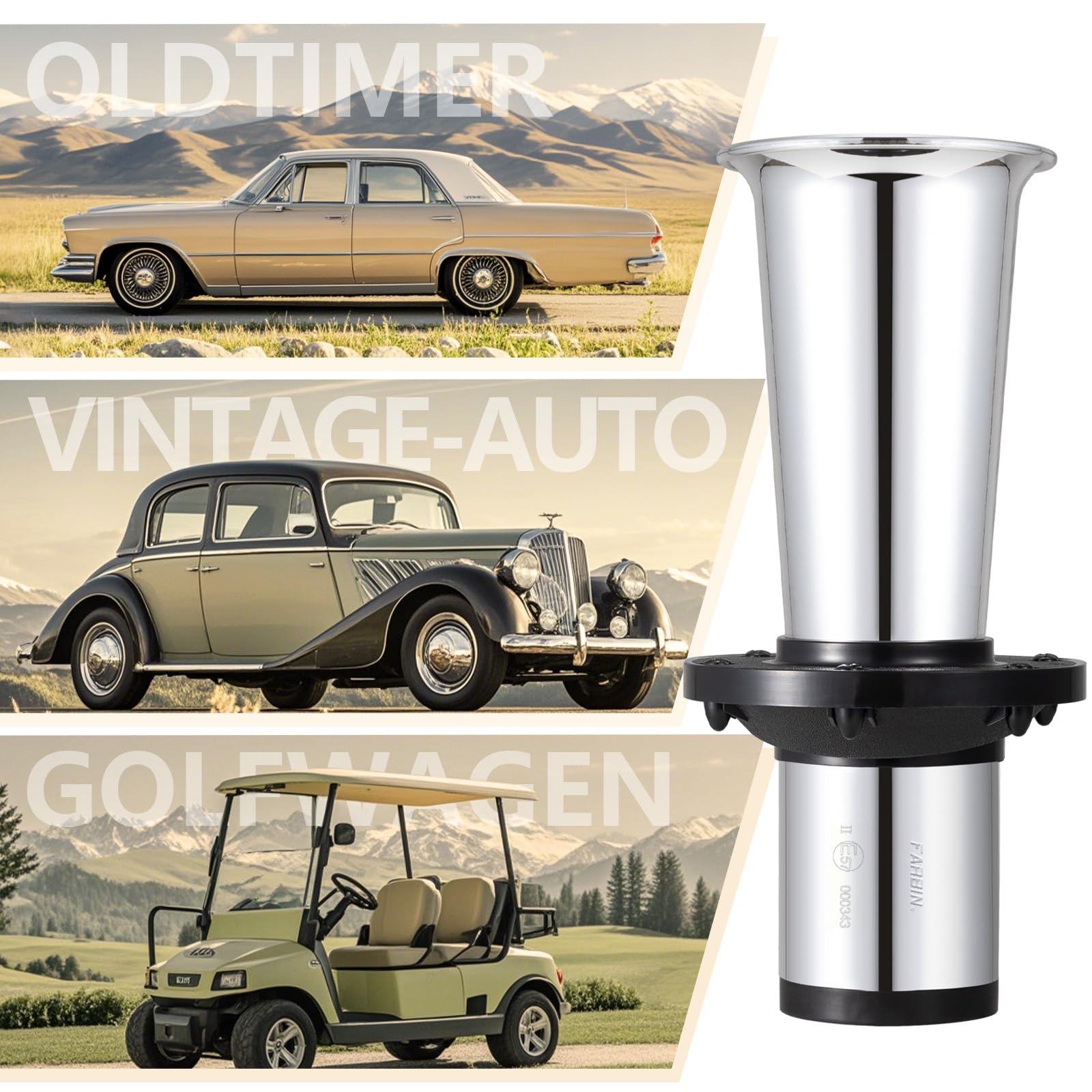 FARBIN Retro Hupe für Auto LKW 12v Ahooga Oldtimer Hupe Signalhorn alte 115dB Klassische Vintage Hupen für Motorrad Antik Old Car