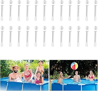 mzoLife 24PCS Plastic Pool Joint Pins and Rubber Seals, Swimming Pool Joint Pins Replacement for Round & Frame Pools Spare Parts 28270-28272 (24, 2.36in/6cm)