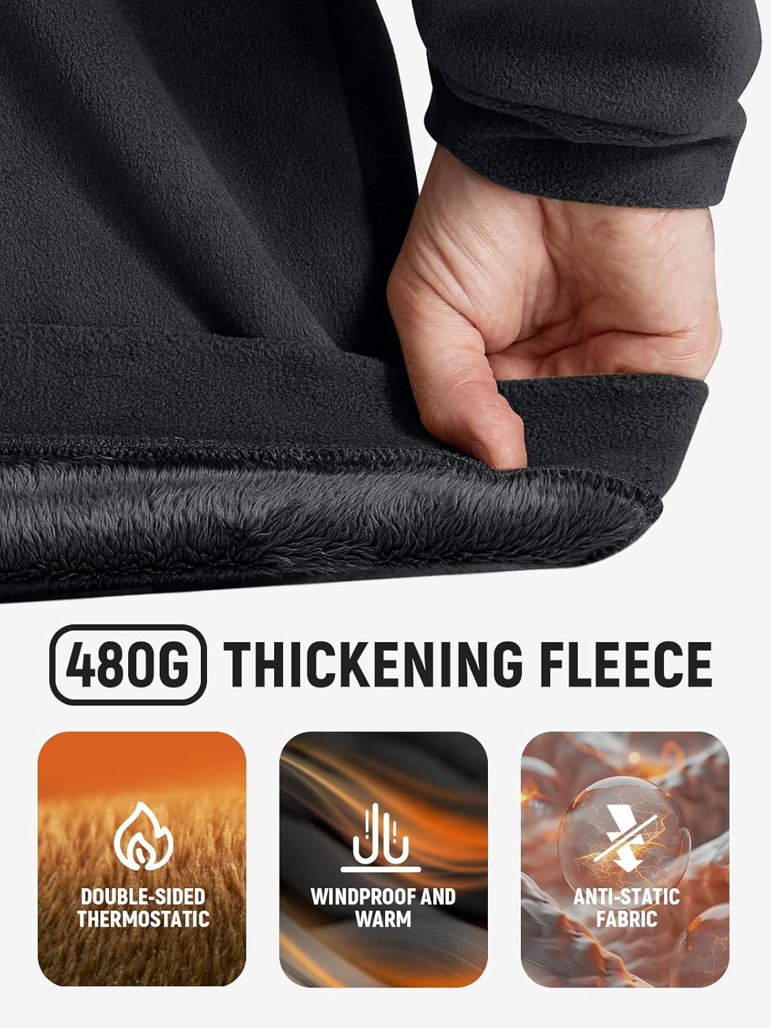 FREE SOLDIER Men's Tactical Fleece Lined Jacket Long Sleeve Crewneck Sweatshirts Pullover with Pockets Commando Sweater - Image 4