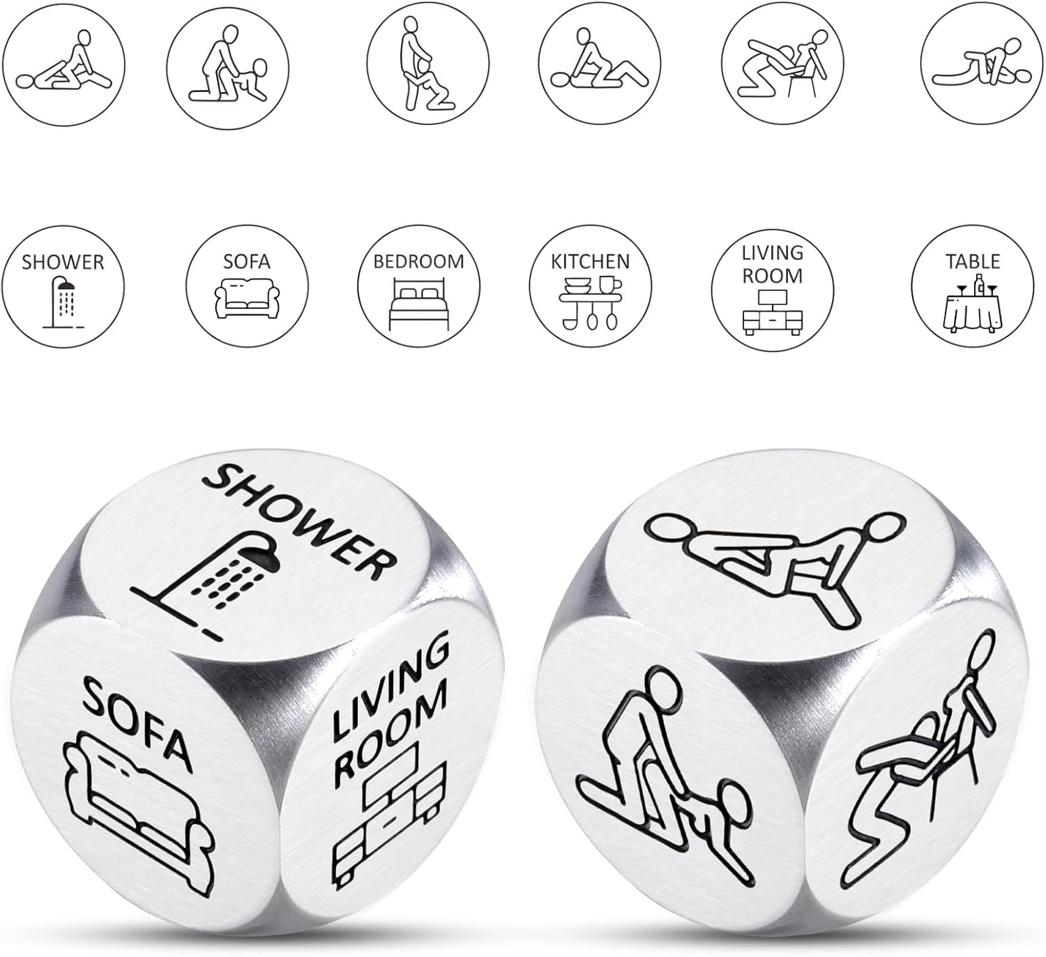 Gifts for 1 Year Anniversary for Men Him, 2PCS Adult Sex Position Dice Game for Him Her, 1st Date Night Position Dice Game for Wife Husband, Adult Easter Basket Stuffers