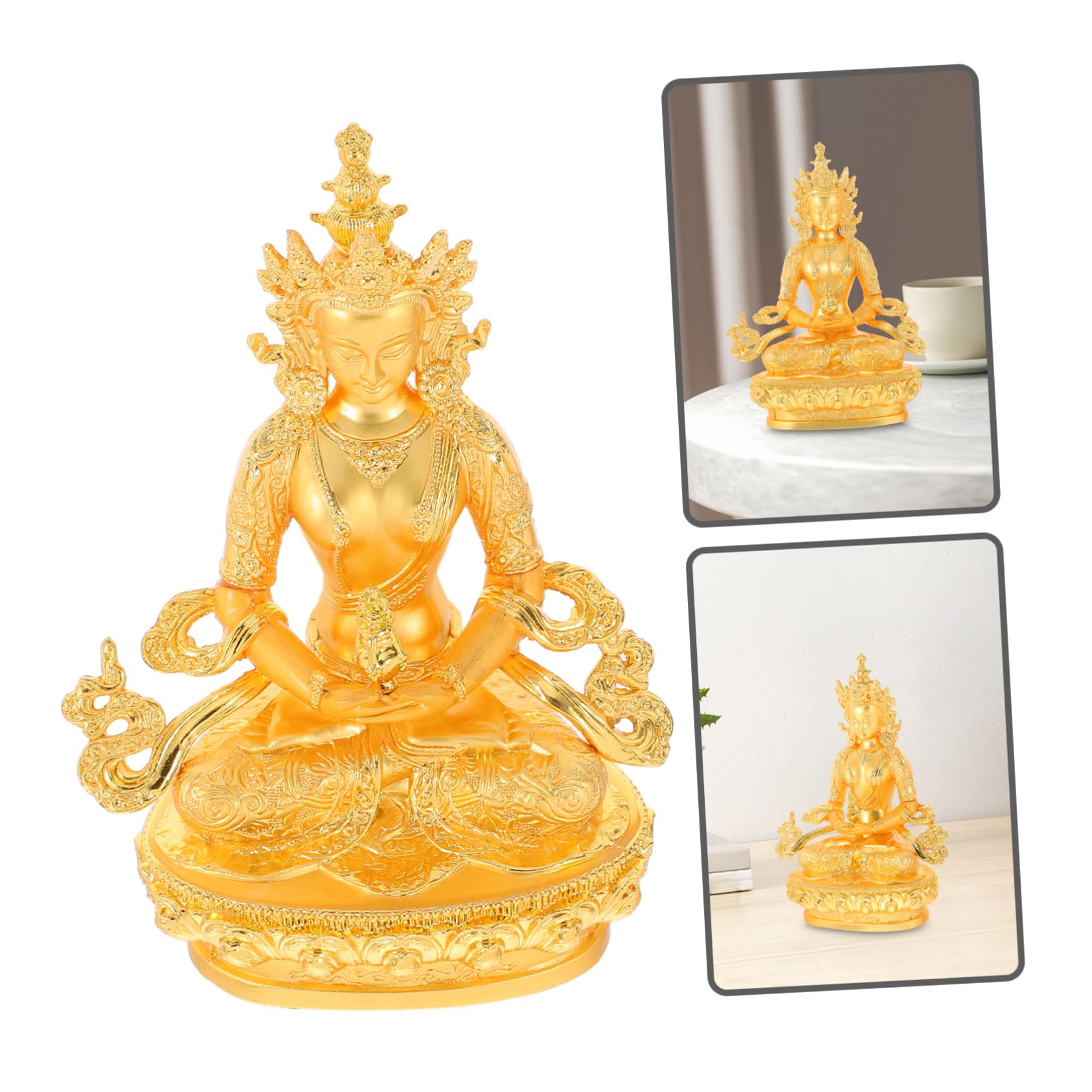 ABOOFAN Estatua Pequeña de Buda Dorado de Aleación Zinc-Cobre 1 Pieza