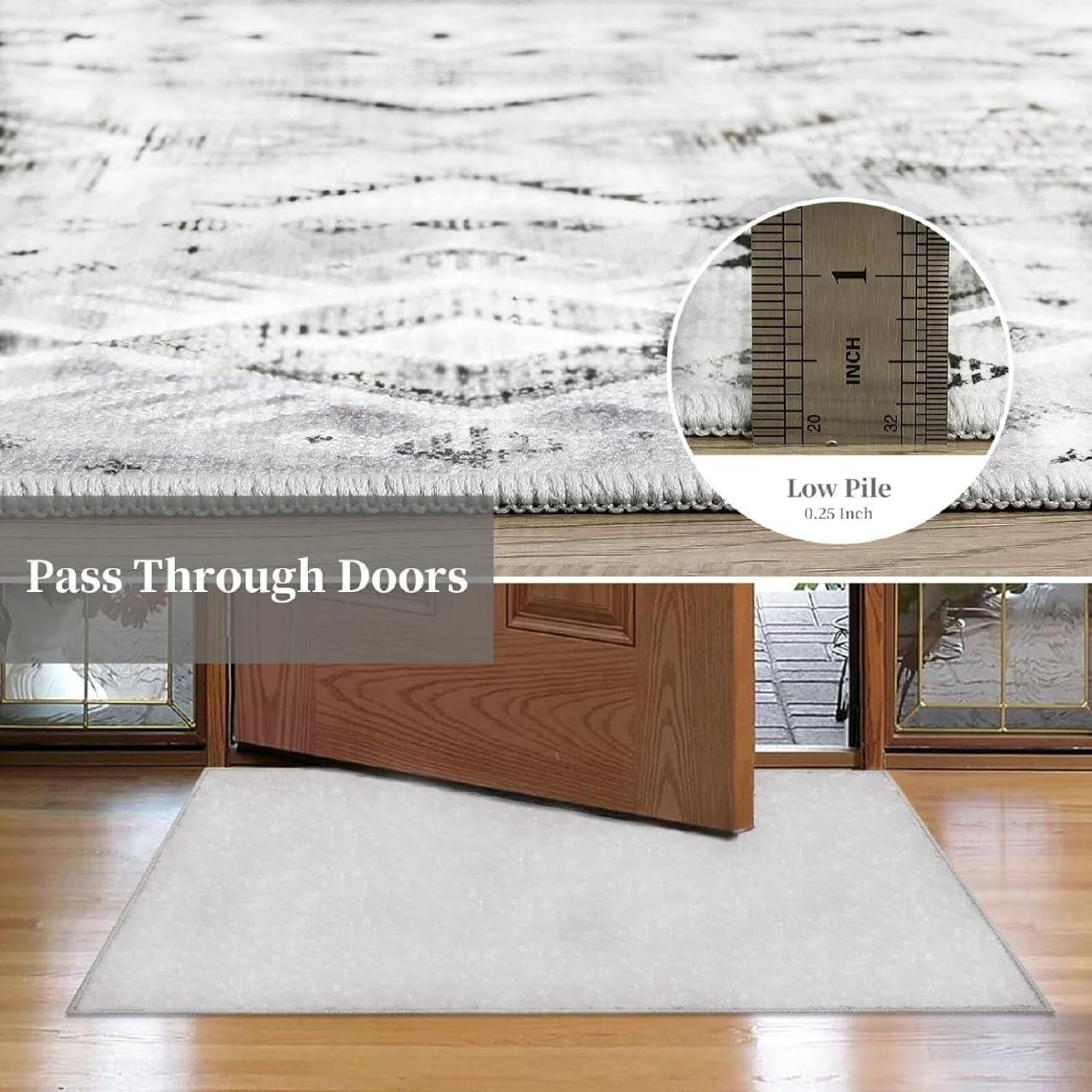 Christmas 6×40ft Machine Washable Modern Design Non-Slip Rubberback Traditional Runner Rug for Hallway, Kitchen, Bedroom, Entryway