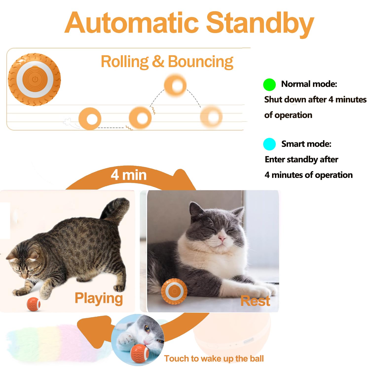 Giocattoli Automatici Per Gatti - 2 Sfere Interattive Con Movimento Intelligente - Foto 7