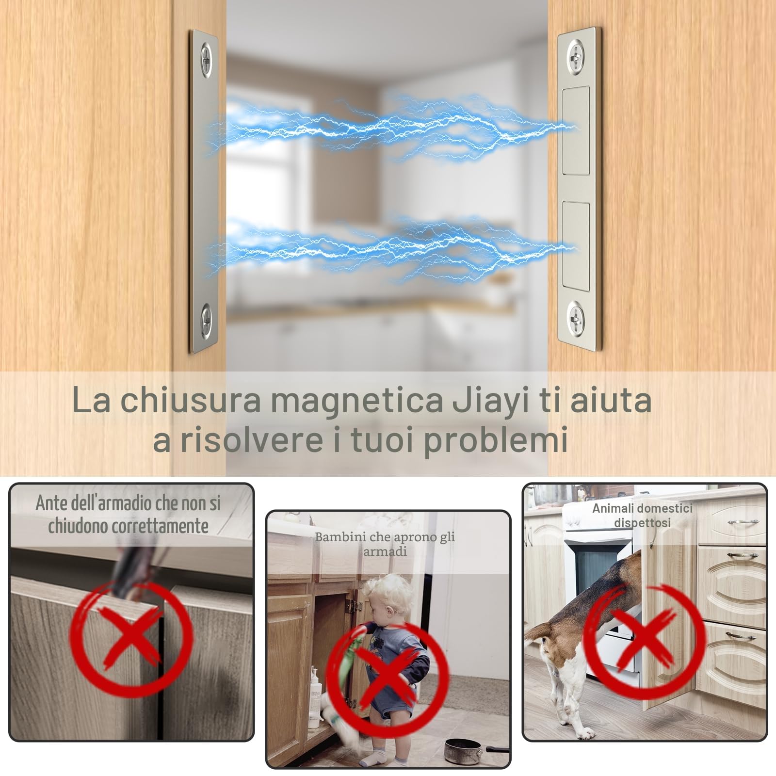 Jiayi Chiudiporta Armadio Magnets, 2 Pack Ultra sottile Magnetico porta di Chiusura per Armadio, Magneti Cassetto di Chiusura per Armadio Magneti di Chiusura per mobili Armadio porta di Chiusura