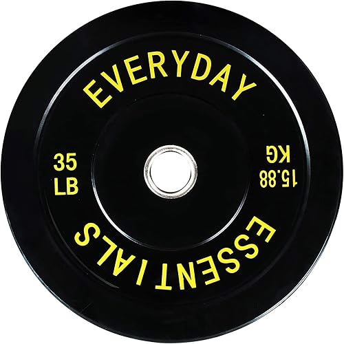 Miniatura 10 de BalanceFrom - Juego de pesas olímpicas con parachoques de goma y agujeros centrales de acero – Discos de 2 pulgadas para entrenamiento de fuerza,