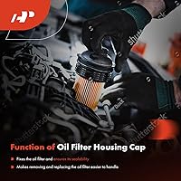 Vista 6 de A-Premium Conjunto de tapa de carcasa de filtro de aceite compatible con Mercedes-Benz C240, C280, C32 AMG, C320, E320, E430, E500, CL500, CLK500