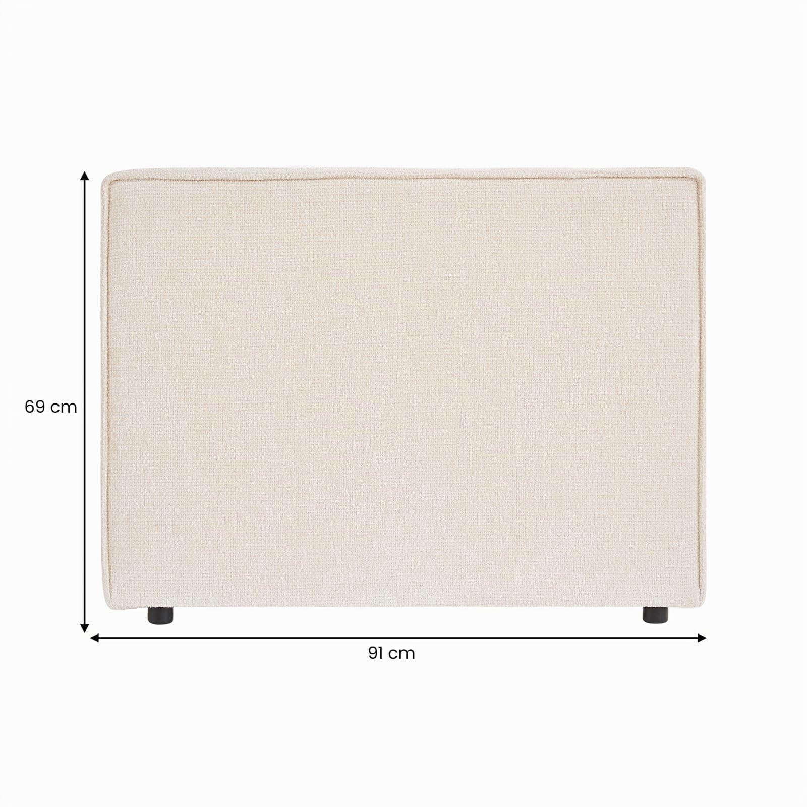 IDIMEX Tête de lit YOLAN 90 rembourrée, en Tissu Polyester pour lit 90 cm, sur Pieds en Plastique, Blanc