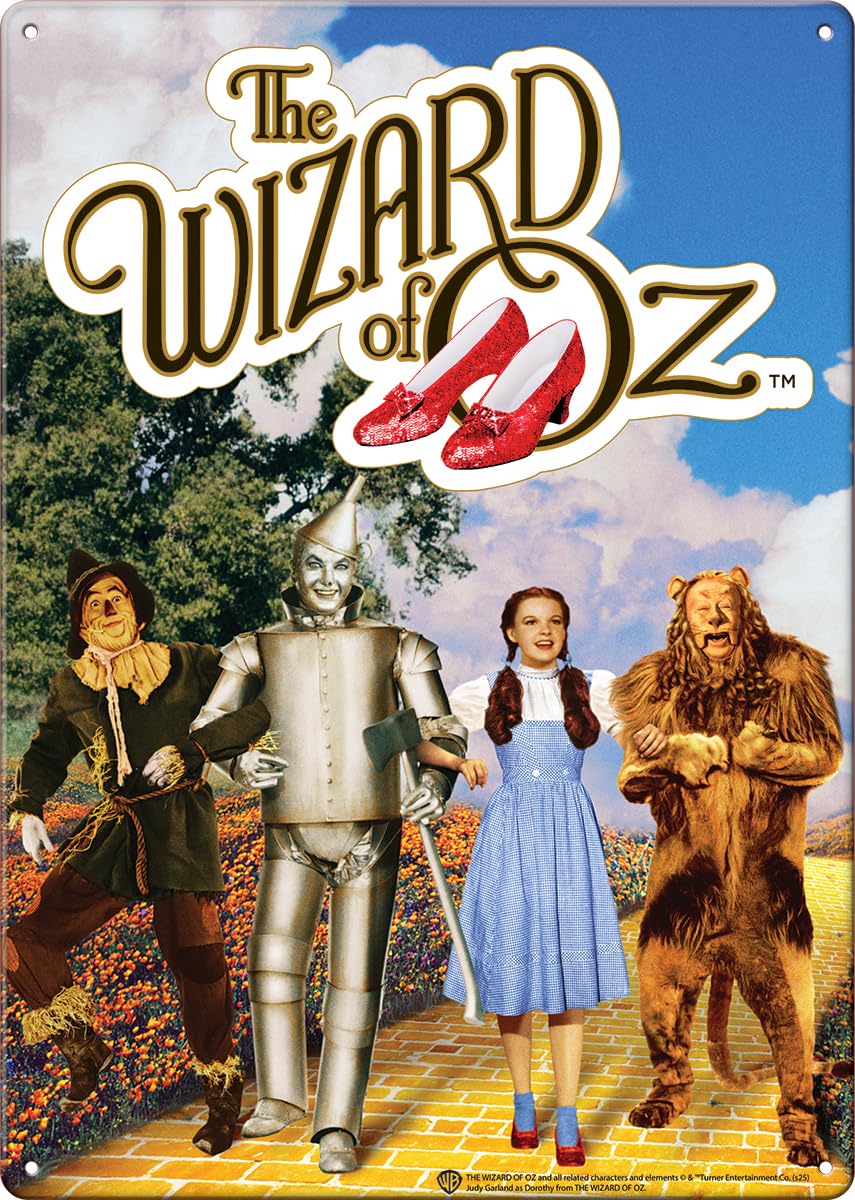 Ata-Boy Wizard of Oz On the Yellow Brick Road Metal Sign Size 11.5 Inch x 8.25 Inch