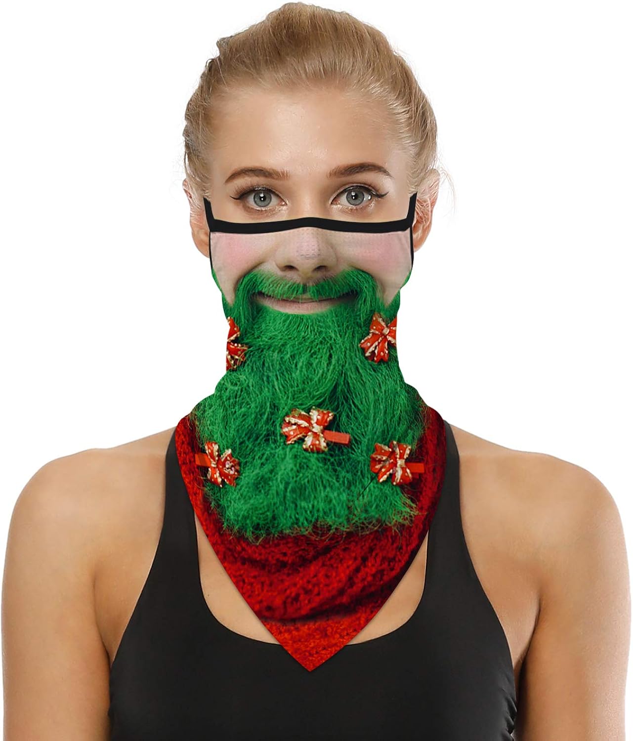 Miniatura 5 de GLUDEAR Máscara facial fea de Papá Noel, reutilizable, lavable, para el cuello, polaina para las orejas