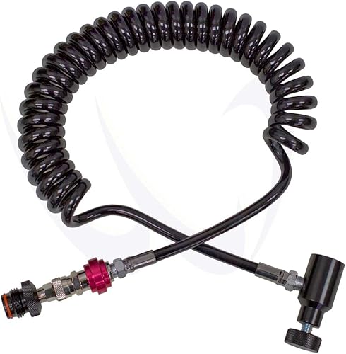Bobina de línea remota Paintball con control deslizante – Compatible con CO2 de alta presión y HPA, manguera gruesa y duradera – Ajuste universal