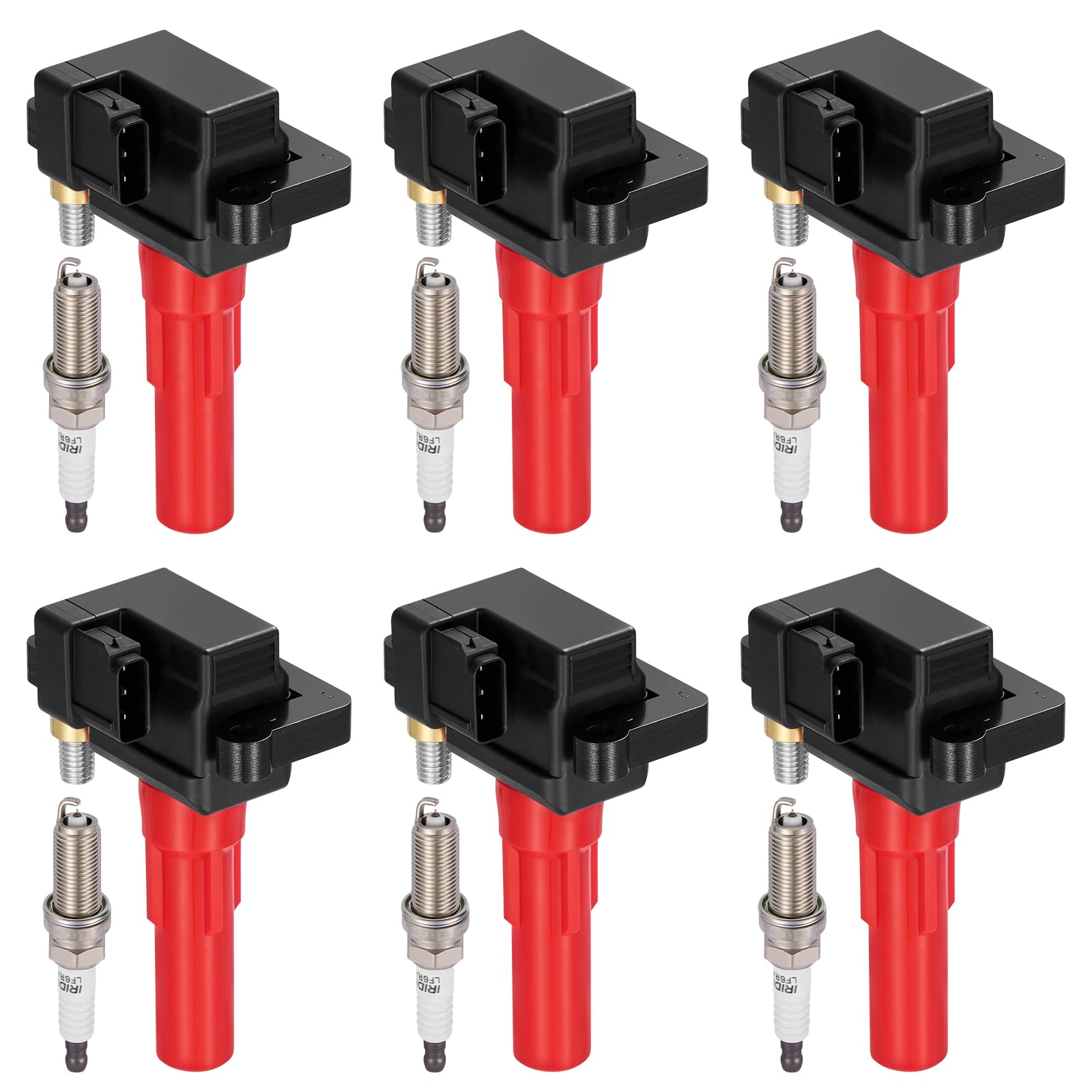 BDFHYK 6 Ignition Coil Pack UF666 and 6 Iridium Spark Plug 6619 Compatible with Subaru 2010-2019 Legacy, 2010-2019 Outback, 2010-2014 Tribeca 3.6L H6 Coil for GN10666 COP584 1788537 C864