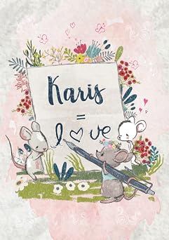 Karis Notebook A5 | Personalized name Karis | Birthday gift for women, girl, mom, sister, daughter ... | Letter Karis = LOVE | 120 lined pages journal, small size A5 ca. 6 x 9 inches
