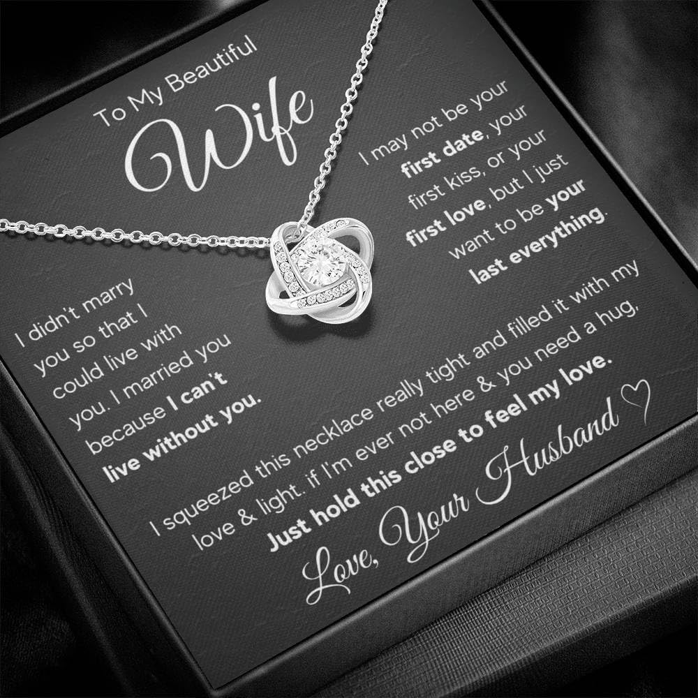 OC9 Gifts To My Badass Wife Crown Love Knot Pendant Valentines Day Anniversary Jewelry With Message Card and Gift Box - Image 2
