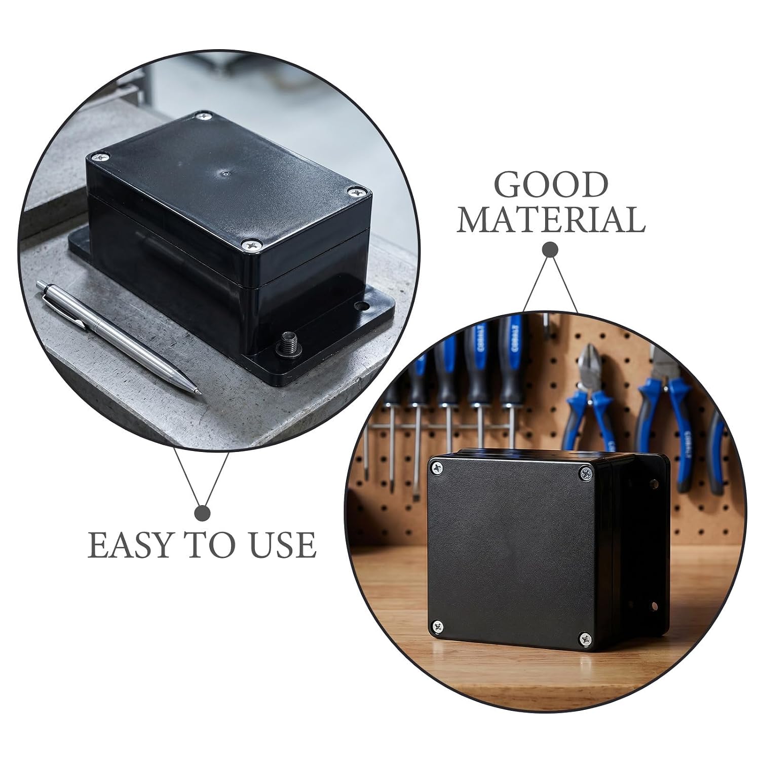 4 Pack Black Plastic Waterproof Junction Box with Mounting Ears image 3